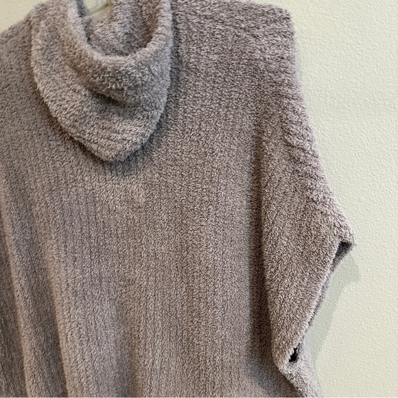 Barefoot Dreams CozyChic Hooded Pullover XS S Taupe Plush Lounge Sweater - Picture 11 of 11